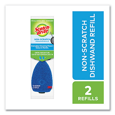 Scotch-Brite Non-Scratch Dishwand Refills, Blue, 2/Pack (MMM48312)