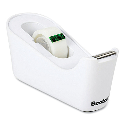 Scotch C18 Desktop Dispenser, 1" Core, White (MMMC18MX)