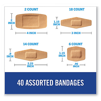 3M Nexcare DUO Bandages, Plastic, Assorted Sizes, 40/Pack (MMMDSA40)