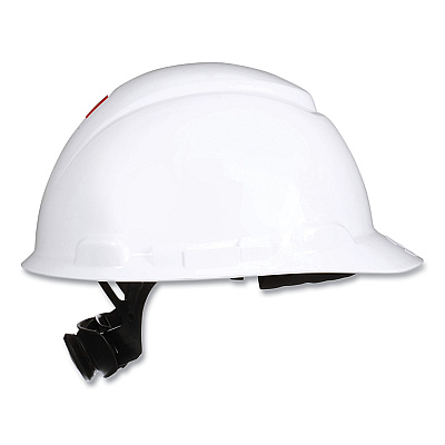 3M SecureFit Hard Hat with Uvicator, Four-Point Ratchet Suspension, White (MMMH701SFRUV)