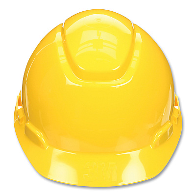 3M SecureFit Hard Hat with Uvicator, Four-Point Ratchet Suspension, Yellow (MMMH702SFRUV)