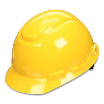 3M SecureFit Hard Hat with Uvicator, Four-Point Ratchet Suspension, Yellow (MMMH702SFRUV)