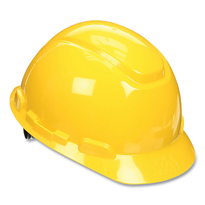 3M SecureFit Hard Hat with Uvicator, Four-Point Ratchet Suspension, Yellow (MMMH702SFRUV)