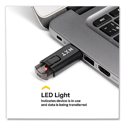 NXT Technologies USB 2.0 Type-A Flash Drive, 16 GB, Black (61118)