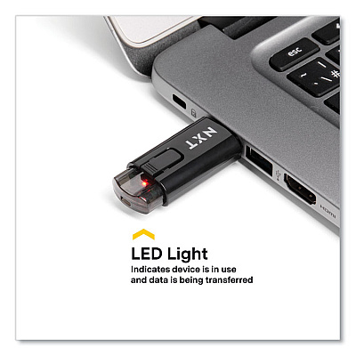 NXT Technologies USB 2.0 Type-A Flash Drive, 32 GB, Black, 5/Pack (61129)