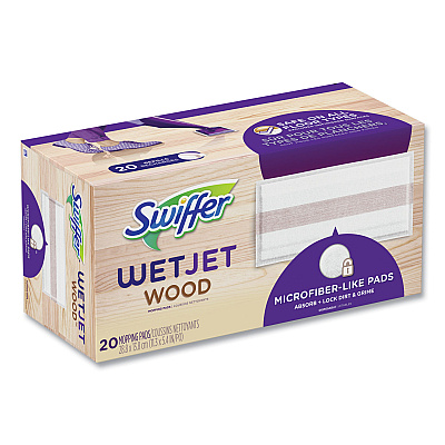 Swiffer WetJet System Wood Mopping Pad, 5.4 x 11.3, White, 20/Pack (PGC76563)