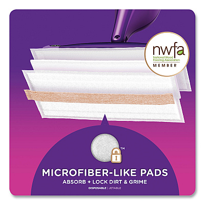 Swiffer WetJet System Wood Mopping Pad, 5.4 x 11.3, White, 20/Pack (PGC76563)