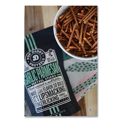 Performance Food Group Garlic Parmesan Pretzel Sticks, 3 oz Bag, 15/Carton (POY00557)