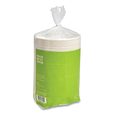 Perk PFAS-Free Compostable Bagasse Bowls, 12 oz, White, 125/Pack (PRK61285)
