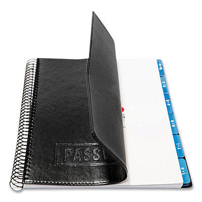Re-focus the Creative Office Executive Format Password Log Book, 576 Total Entries, 4 Entries/Page, Black Faux-Leather Cover, (72) 10 x 7.6 Sheets (RFCEXPWBOOKBLK)