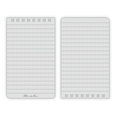 Rite in the Rain All-Weather Wire-O Notepad, Universal: Narrow Rule and Quadrille Rule, Black Cover, 50 White 4 x 6 Sheets (RIR746)