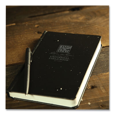 Rite in the Rain All-Weather Hardbound Notebook, Universal: Narrow Rule and Quadrille Rule, Black Cover, (80) 7.25 x 4.38 Sheets (RIR770F)