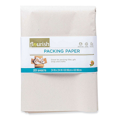 Shurtape 100% Recycled Paper Packing Sheets, 24" x 24", Natural, 20/Pack (SHU287431)