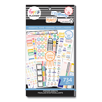 The Happy Planner Essentials Home Classic Stickers, Productivity Theme, 734 Stickers (THLSVP130149)