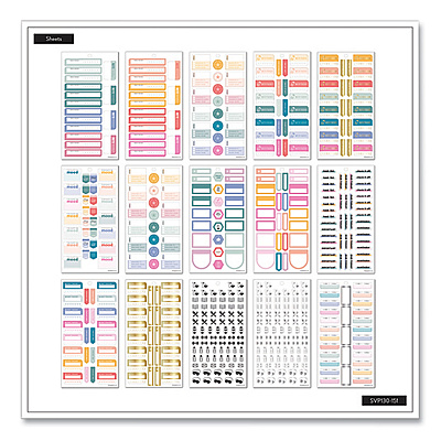 The Happy Planner Essentials Tracker & Checklist Classic Stickers, Productivity Theme, 990/Pack (THLSVP130151)