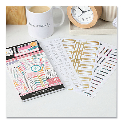 The Happy Planner Essentials Tracker & Checklist Classic Stickers, Productivity Theme, 990/Pack (THLSVP130151)