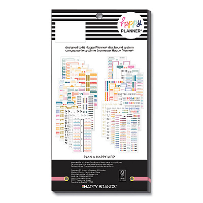 The Happy Planner Essentials Tracker & Checklist Classic Stickers, Productivity Theme, 990/Pack (THLSVP130151)