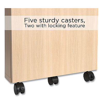 Union & Scale Essentials Three-Drawer Mobile Pedestal File, 2 Box/1 Legal/Letter-Size File Drawers, Natural, 15.6" x 21.3" x 24.3" (UOS45695CC)