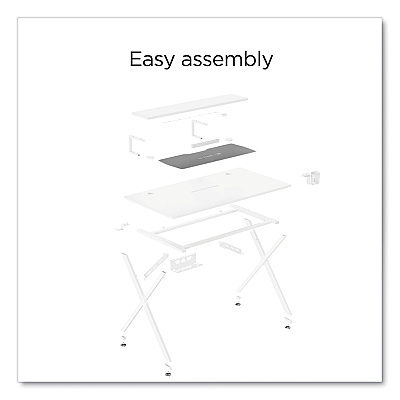 Union & Scale Vizon 47" Gaming Desk, 47.2" x 26.6" x 35", White Colorway (UOS60986)