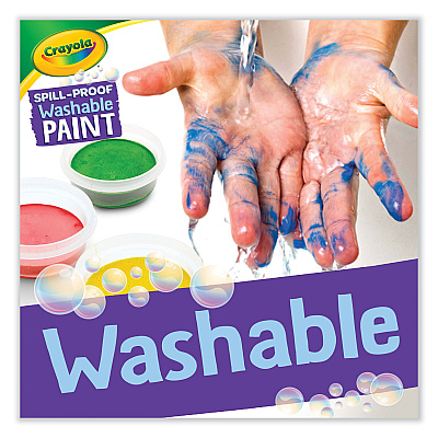 Crayola Spill Proof Washable Paints, 5 Colors, 1.4 oz Cups, 5 Sets/Carton (CYO542313)