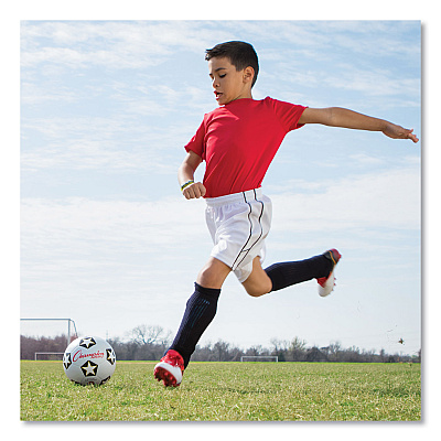 Champion Sports Rubber Sports Ball, For Soccer, No. 3 Size, White/Black (CSISRB3)