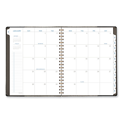 AT-A-GLANCE Signature Collection Black/Gray Felt Weekly/Monthly Planner, 11.25 x 9.5, Black/Gray Cover, 13-Month: Jan 2025 to Jan 2026 (YP90505)