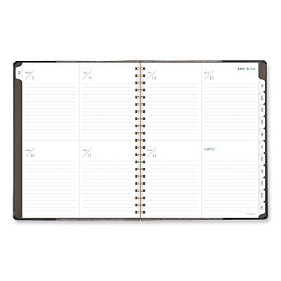 AT-A-GLANCE Signature Collection Black/Gray Felt Weekly/Monthly Planner, 11.25 x 9.5, Black/Gray Cover, 13-Month: Jan 2025 to Jan 2026 (YP90505)