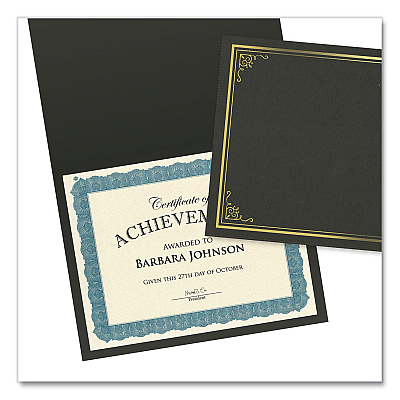 Geographics Award Certificates, 8.5 x 11, Natural with Blue Braided Border, 15/Pack (GEO49014)