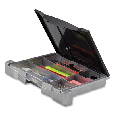 Storex File Box with Tray, Letter, 11.5" x 14.3" x 13", Black, 2/Carton (STX61523U02C)
