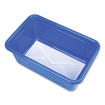 Storex Cubby Bin with Lid, 1 Section, 2 gal, 8.2 x 12.5 x 11.5, Assorted Colors, 5/Pack (STX62406U05C)