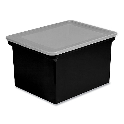 Storex Tote with Comfort Edges, Legal/Letter, 13.9" x 18.3" x 10.6", Black, 4/Carton (STX61528U04C)
