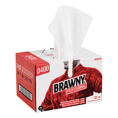 Brawny Professional Premium DRC Wipers, Paper, 1-Ply, 12.5 x 16.75, White, 152/Box (GPC2008003)