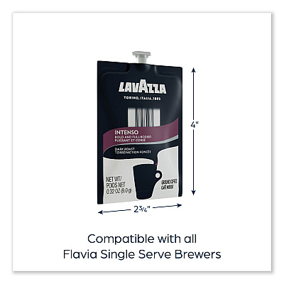 Lavazza FLAVIA Coffee Freshpacks, Intenso Dark Roast, 0.32 oz, 85/Carton (LAVMDR00276)