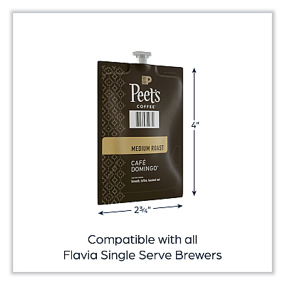 Peet's Coffee FLAVIA Ground Coffee Freshpacks, Cafe  Domingo Blend, 0.35 oz Freshpack, 76/Carton (PEELPC00262)