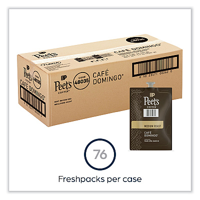 Peet's Coffee FLAVIA Ground Coffee Freshpacks, Cafe  Domingo Blend, 0.35 oz Freshpack, 76/Carton (PEELPC00262)