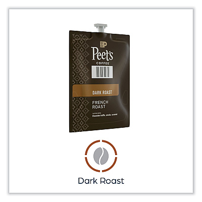 Peet's Coffee FLAVIA Ground Coffee Freshpacks, French Roast, 0.35 oz Freshpack, 76/Carton (PEELPC00263)