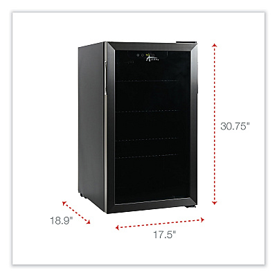 Alera 3.4 Cu. Ft. Beverage Cooler, Stainless Steel/Black (ALERFBC34)