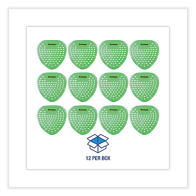 Boardwalk Gem Urinal Screens, Herbal Mint Scent, Green, 12/Box (BWKGEMHMI)
