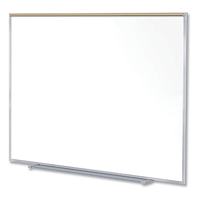Ghent Magnetic Porcelain Whiteboard with Satin Aluminum Frame and Map Rail, 72.5 x 60.47, White Surface (GHEM1P561M)