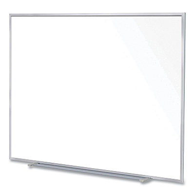 Ghent Magnetic Porcelain Whiteboard with Aluminum Frame, 72.5 x 60.47, White Surface, Satin Aluminum Frame (GHEM1P564)