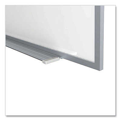 Ghent Magnetic Porcelain Whiteboard with Satin Aluminum Frame and Map Rail, 96.53 x 60.47, White Surface (GHEM1P581M)