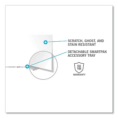 Ghent Magnetic Porcelain Whiteboard with Aluminum Frame, 120.59 x 60.47, White Surface, Satin Aluminum Frame (GHEM1P5104)