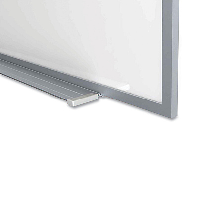 Ghent Magnetic Porcelain Whiteboard with Aluminum Frame, 144.59 x 60.47, White Surface, Satin Aluminum Frame (GHEM1P5124)