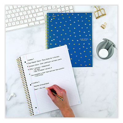 Five Star Style Wirebound Notebook, 1-Subject, Medium/College Rule, Randomly Assorted Cover Colors, (80) 11 x 8.5 Sheets (MEA820156F)