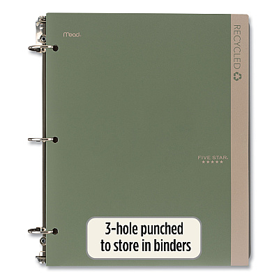 Five Star Recycled Plastic Two-Pocket Folder, 11" x 8.5", Randomly Assorted (MEA330027)