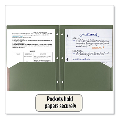 Five Star Recycled Plastic Two-Pocket Folder, 11" x 8.5", Randomly Assorted (MEA330027)