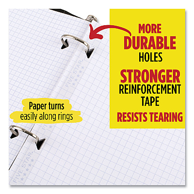Five Star Reinforced Filler Paper Plus Study App, 3-Hole, 8.5 x 11, College Rule, 80/Pack (MEA170102)