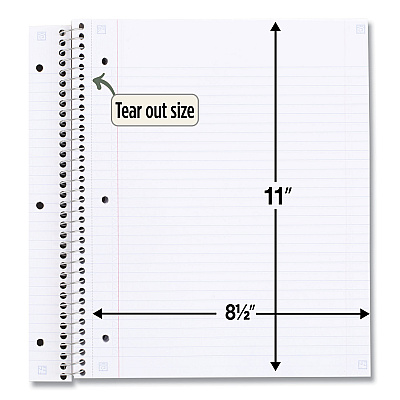 Five Star Recycled Notebook, 1 Subject, Medium/College Rule, Randomly Assorted Cover, 11 x 8.5 Sheets (MEA820053)