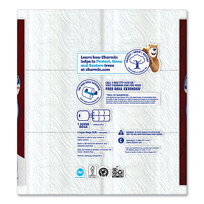 Charmin Ultra Strong Bathroom Tissue, Super Mega Rolls, Septic Safe, 2-Ply, White, 363 Sheet Roll, 6 Rolls/Pack, 3 Packs/Carton (PGC04306)