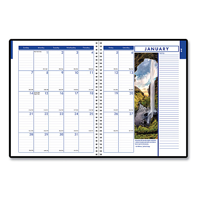 House of Doolittle Earthscapes Recycled Weekly/Monthly Appointment Book, Landscape Photos, 11 x 8.5, Black Soft Cover, 12-Month (Jan-Dec): 2026 (273)